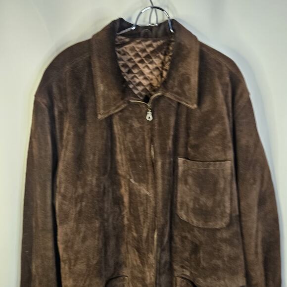 VTG Mens Metropolitan View Heavyweight Suede Jacket Car Coat 54 2XL Italy Made - Picture 3 of 9